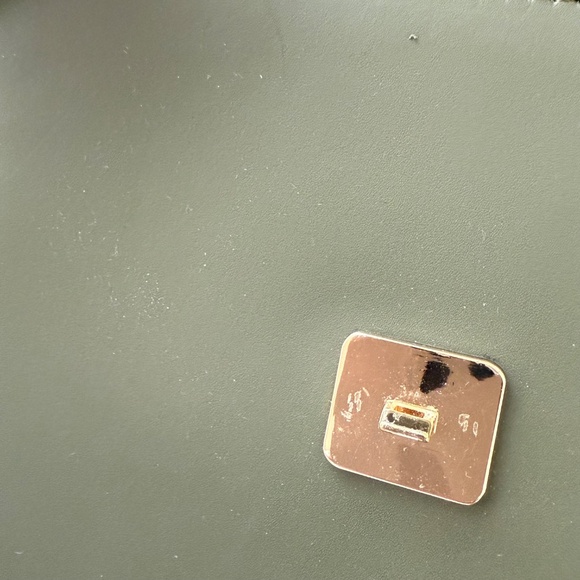 LePARMENTIER Paris Yucca Suede and Leather Shoulder Bag in Military Green - Picture 11 of 14